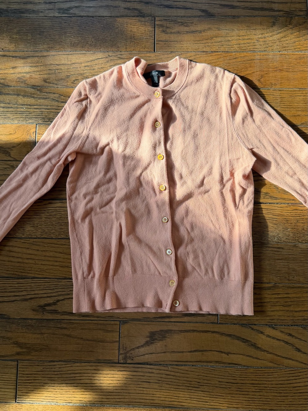 J. Crew Pink Peach Button-Up Cardigan